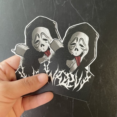 Ghostface wazzup sticker