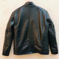 Crafted Leather Men's Motorcycle Genuine Lambskin Leather Jacket Black Slim fit Biker jacket  - Thumbnail 1