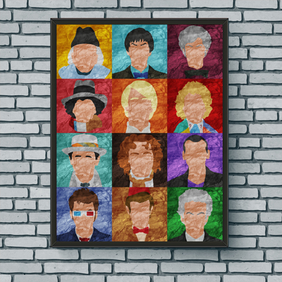 Collage art print - 12 doctors
