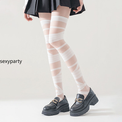 Sexy cross bandage jk over the knee socks high stockings - Thumbnail 1