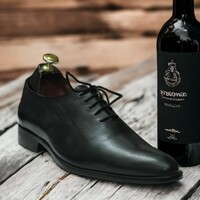 Handmade Men's Black Lather Shoes ,Whole Cut Dress Shoes - Thumbnail 3