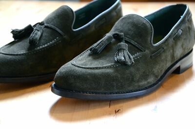 7 Star Black Suede Tassels Moccasin Formal Shoes Handmade Premium Edition