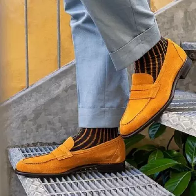 Handmade suede leather loafer shoes for men's, moccasin slip on shoes for men,