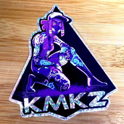Kmkz prismatic glitter vinyl sticker