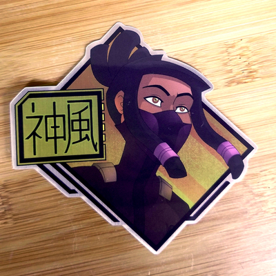 Kamikaze Kanji Metallic Vinyl Sticker