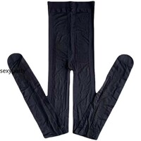 Sexy Black Silk Vertical Stripe Patchwork Thin Anti Hook Pantyhose - Thumbnail 9