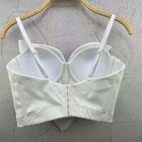 Big Flowe Crop Tops 3D Stereoscopic Rose Fish Boned Bustier For Club - Thumbnail 3