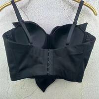 Big Flowe Crop Tops 3D Stereoscopic Rose Fish Boned Bustier For Club - Thumbnail 4