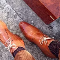 New Handmade Pure Alligator Print Leather Chukka Boots For Men's - Thumbnail 1