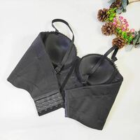 Crystal Leaves Corset Cami Luxury Fitted Crop Tops Fish Boned Bustier For Club - Thumbnail 4