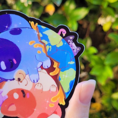 3 x 3 inch puppies sticker