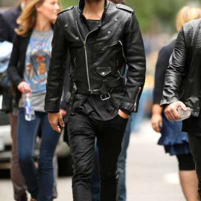 Handmade mens jacket, jared leto leather jacket, black biker jacket - Thumbnail 4
