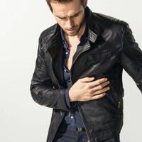 MENS BIKER LEATHER JACKET, MEN FASHION BLACK LEATHER JACKET, MEN LEATHER JACKETS - Thumbnail 4
