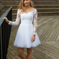 Elegant White Appliques Short Homecoming Dress,1028 - Thumbnail 1