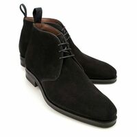 Customized Handmade Men's Black Chukka High Ankle Suede Leather Lace Up Boots - Thumbnail 4