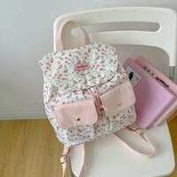 Retro Pink Floral Backack - Thumbnail 5