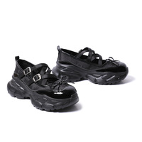 Black Bowknot Mary Jane Platform Shoes - Thumbnail 1