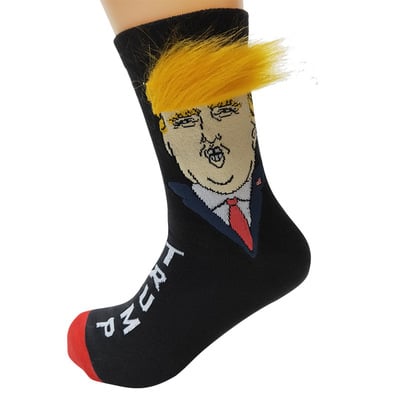 1 pair funny trump socks unisex socks novelty president 2024 trump hair socks trump merchandise gift