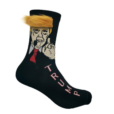 Trump Hair Socks Navy 1 Pair Funny Trump Socks Unisex Socks Novelty President Trump Hair Socks Trump Merchandise Gift