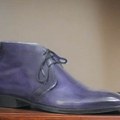 Handmade men's purple leather shoes ,lace up dress shoes