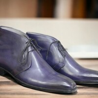 Handmade Men's Purple Leather Shoes ,Lace Up Dress Shoes - Thumbnail 1