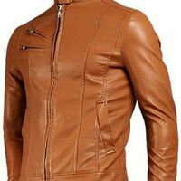 Men Leather Jacket 100% Genuine Lambskin Zipper Leather Jacket - Thumbnail 1