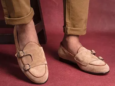 New Handmade Pure Suede Leather Strap Moccasin Loafer Shoes For Men's