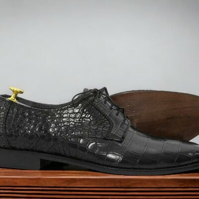 Handmade men's black suede shoes ,cap toe lace up formal shoes