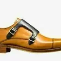 Men's Handmade Shoes Two Tone Real Leather Double Monk Racer Formal Wear Boot - Thumbnail 4