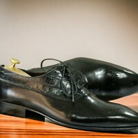 Handmade Men's Black leather shoes ,Brogue Lace Up Shoes - Thumbnail 2