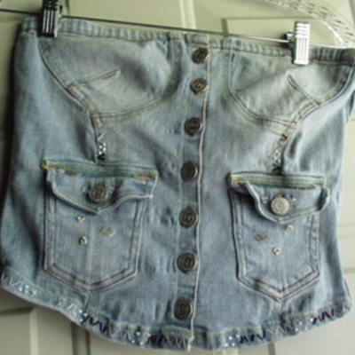 Lipstick brand faded denim button down tube top sz. s - Thumbnail 4