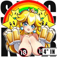 4" HOLO Vinyl Stickers: Peachy Beer - Thumbnail 1