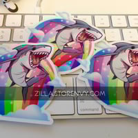 Rainbow Shark 2.5" Decal - Thumbnail 2