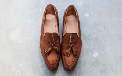 Brown Outclass Polishing Handmade Tassels Loafers Slips On Moccasin Dress Shoes