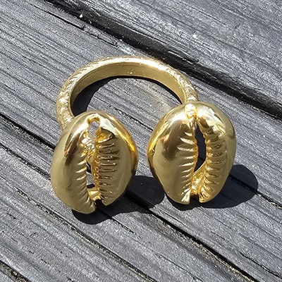 Double Cowrie Ring