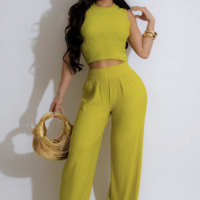 Boujee Casual Crop Top & Pants Set - Thumbnail 2