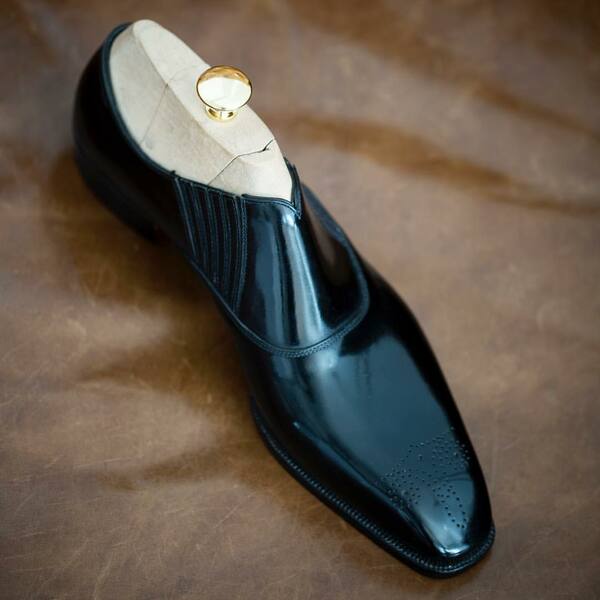 Handmade Black Calf Leather Classic Men Dress Shoes