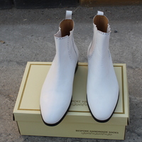 Crafted Leather Classic Men Shoes White Leather Chelsea Fashion Dress Boot - Thumbnail 4