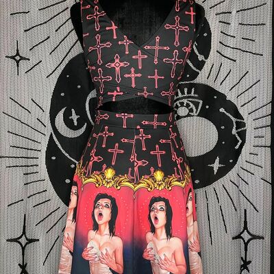 Double cross skater dress 'baptism'