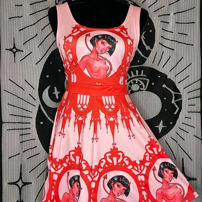 Double cross skater dress 'devilicious'