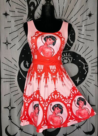 Double Cross Skater Dress 'Devilicious'