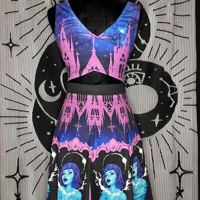 Double cross skater dress 'spill'