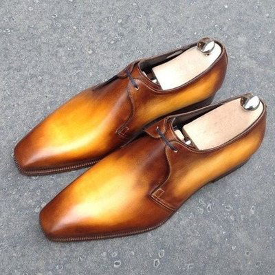 Men's two tone polishing handmade men's chukka designer handmade dress shoes