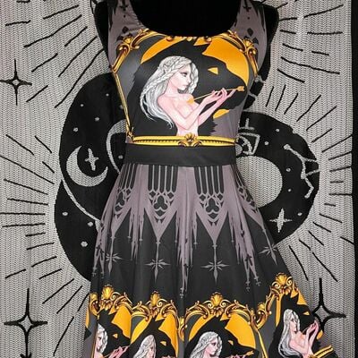 Double cross skater dress 'wolf mother'