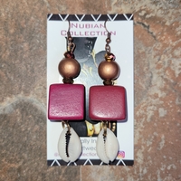 DEEP WINE SUNDRESS 💜👗 HANDMADE EARRINGS By Nubian Collection Artwear 👑 🔸️🔸️ONLY TWO AVAILABLE!!⏳️ - Thumbnail 2