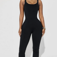 Boujee Flare Jumpsuits - Black - Thumbnail 3