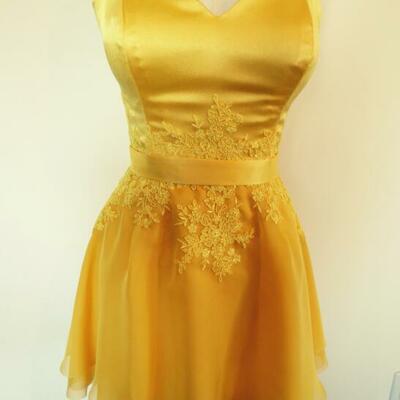 Cute gold short homecoming party dresses