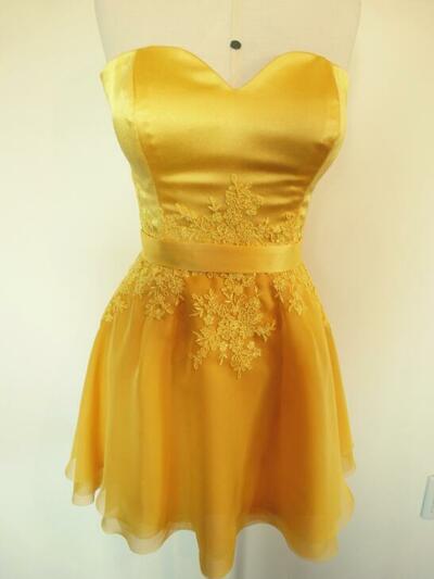 Cute Gold Short Homecoming Party Dresses