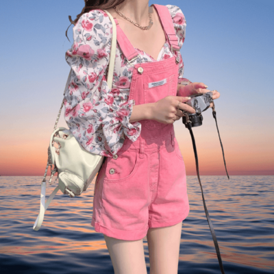 Harajuku high waist shorts with detachable belts - Thumbnail 5