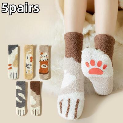 Harajuku anime cute cat socks plush socks - Thumbnail 3